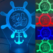 Popeye The Saylor 3D Illusion Smart APP Control 3D Illusion Night Light Bluetooth,Music,7&16M Color Mobile App,Made in UK