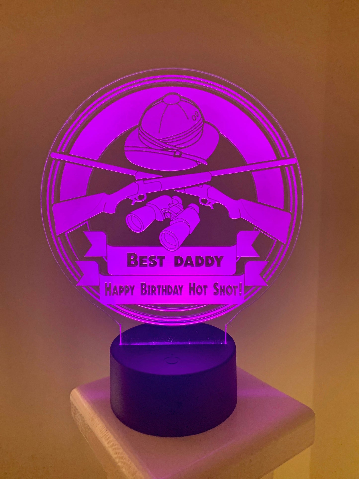 Hunting 3D Illusion Smart APP Control 3D Illusion Night Light Bluetooth,Music,7&16M Color Mobile App,Made in UK