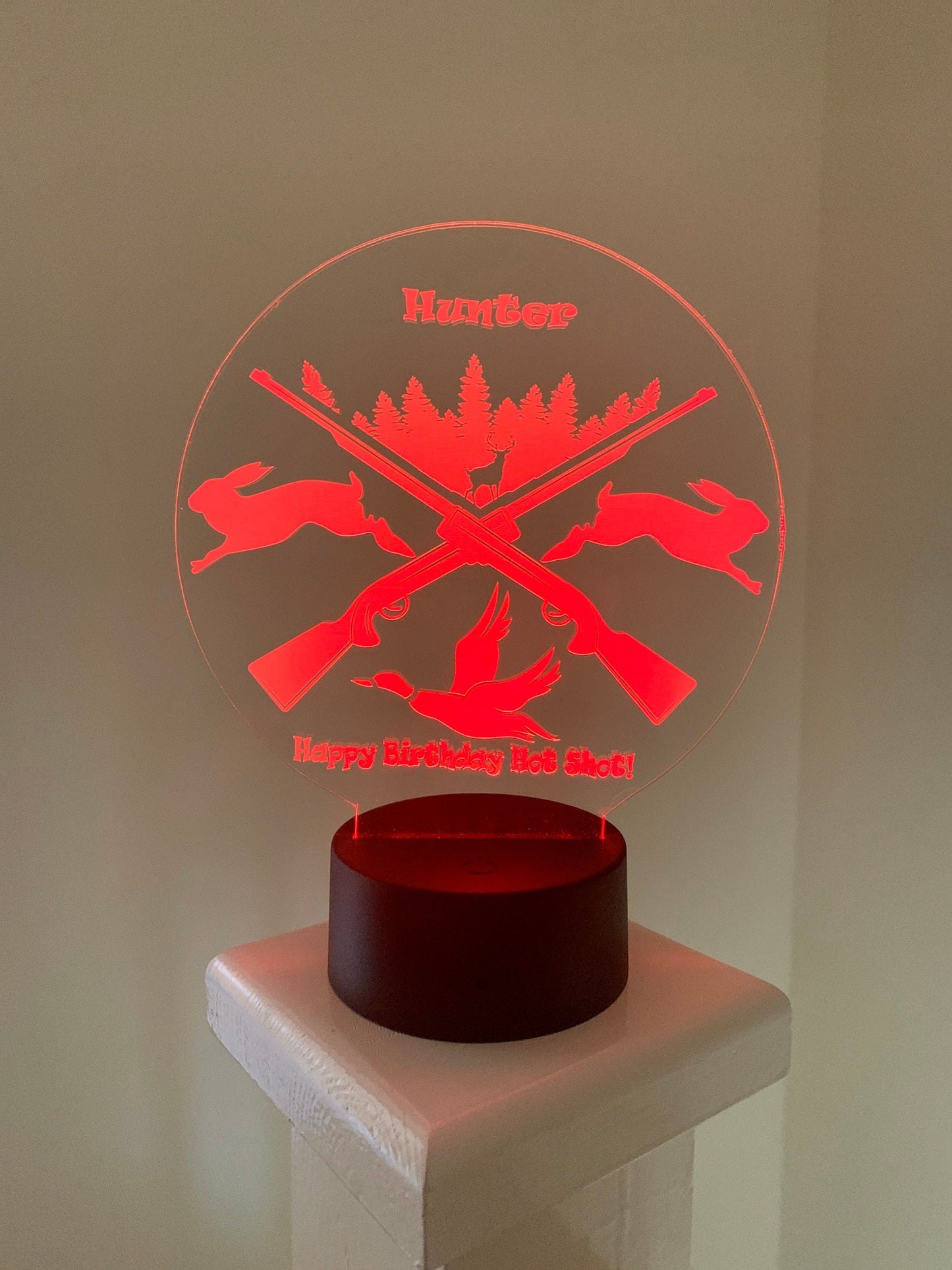 Hot Shot,Hunter Daddy  3D Illusion Smart APP Control 3D Illusion Night Light Bluetooth,Music,7&16M Color Mobile App,Made in UK