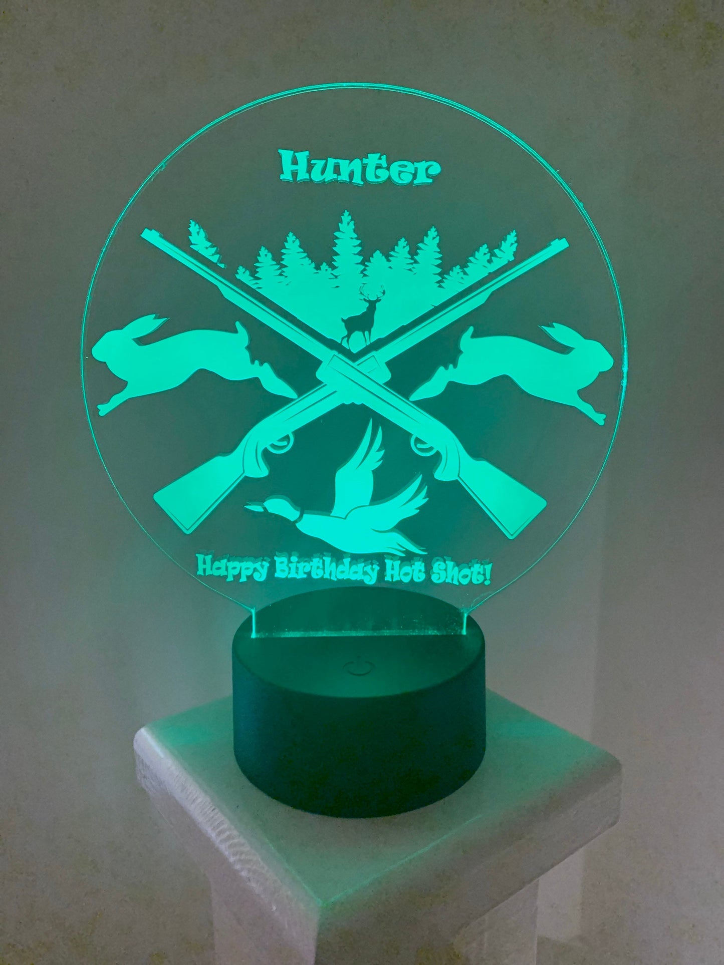 Hot Shot,Hunter Daddy  3D Illusion Smart APP Control 3D Illusion Night Light Bluetooth,Music,7&16M Color Mobile App,Made in UK