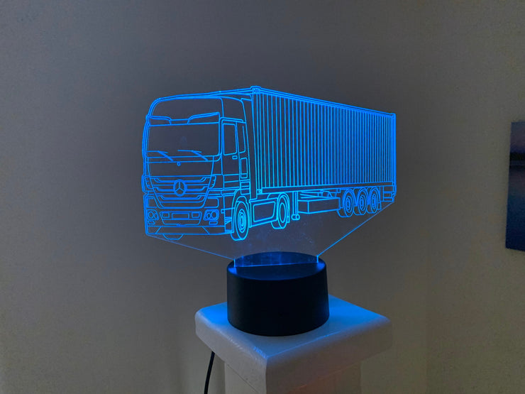 Mercedes Container Truck 3D Illusion Smart APP Control 3D Illusion Night Light Bluetooth,Music,7&16M Color Mobile App,Made in UK