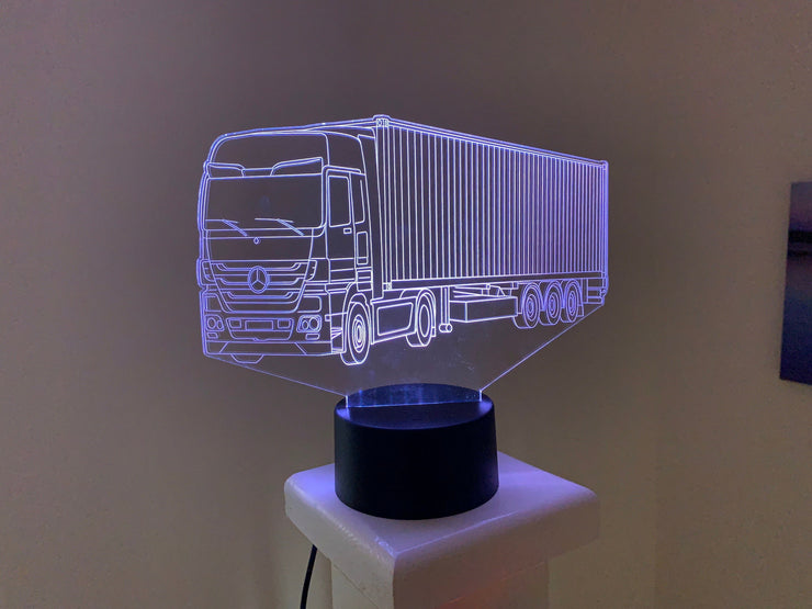 Mercedes Container Truck 3D Illusion Smart APP Control 3D Illusion Night Light Bluetooth,Music,7&16M Color Mobile App,Made in UK