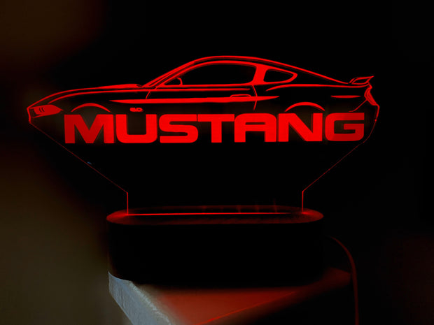 Mustang Personalized 3D Illusion Smart APP Control 3D Illusion Night Light Bluetooth,Music,7&16M Color Mobile App