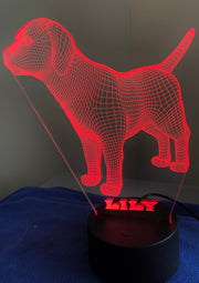 Cute Puppy Dog Personalized 3D Illusion Smart APP Control 3D Illusion Night Light Bluetooth,Music,7&16M Color Mobile App