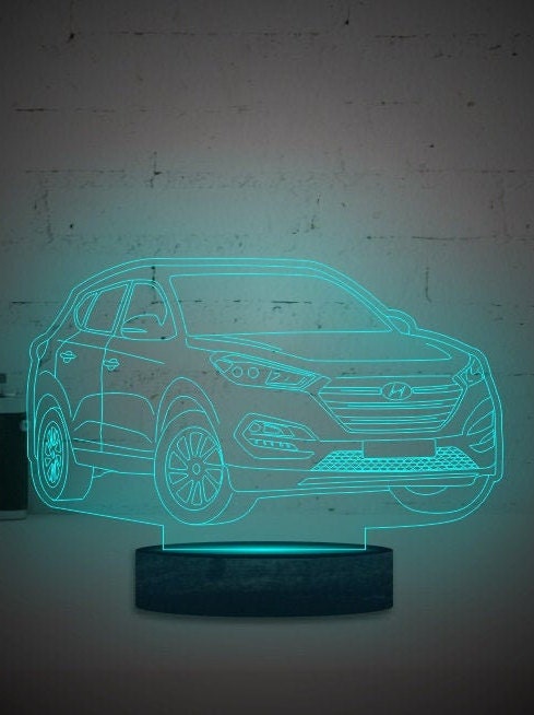 Hyundai Santa Fe 3D Illusion Smart APP Control 3D Illusion Night Light Bluetooth,Music,7&16M Color Mobile App,Made in UK