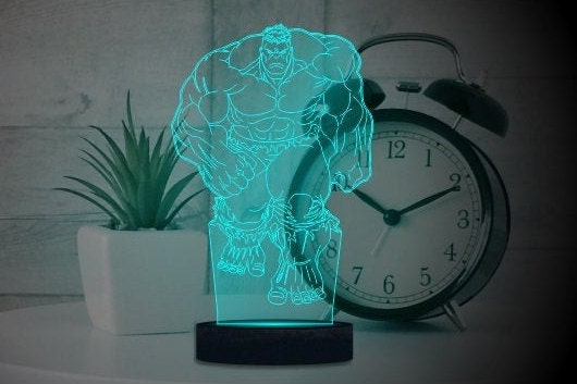 Hulk 3D Illusion Smart APP Control 3D Illusion Night Light Bluetooth,Music,7&16M Color Mobile App,Made in UK