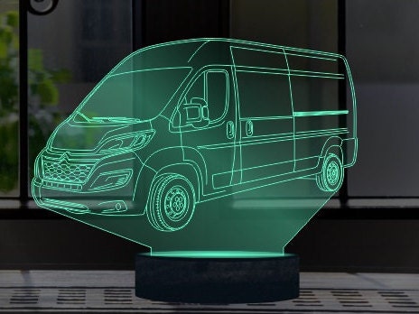 Citroen Van 3D Illusion Smart APP Control 3D Illusion Night Light Bluetooth,Music,7&16M Color Mobile App,Made in UK