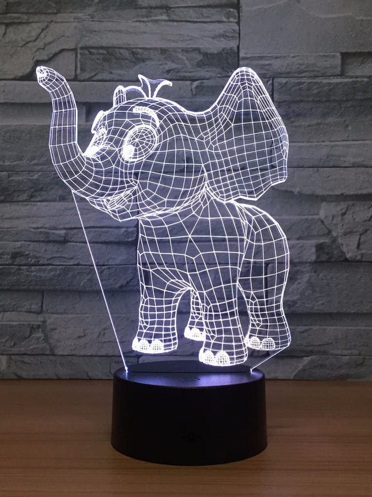 Cut Baby Elephant 3D Illusion Smart APP Control 3D Illusion Night Light Bluetooth,Music,7&16M Color Mobile App,Made in UK