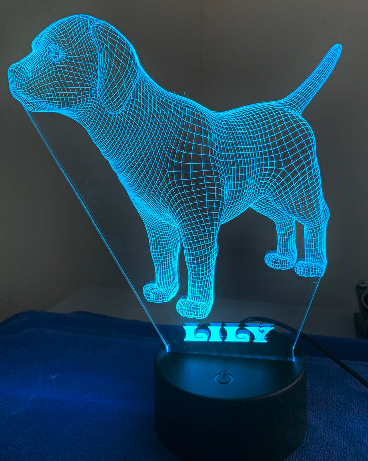 Cute Puppy Dog Personalized 3D Illusion Smart APP Control 3D Illusion Night Light Bluetooth,Music,7&16M Color Mobile App