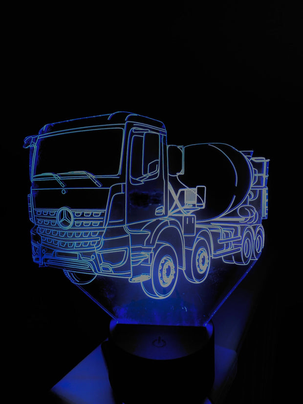 Concrete Mixer Ready Mix Truck 3D Illusion Smart APP Control 3D Illusion Night Light Bluetooth,Music,7&16M Color Mobile App,Made in UK