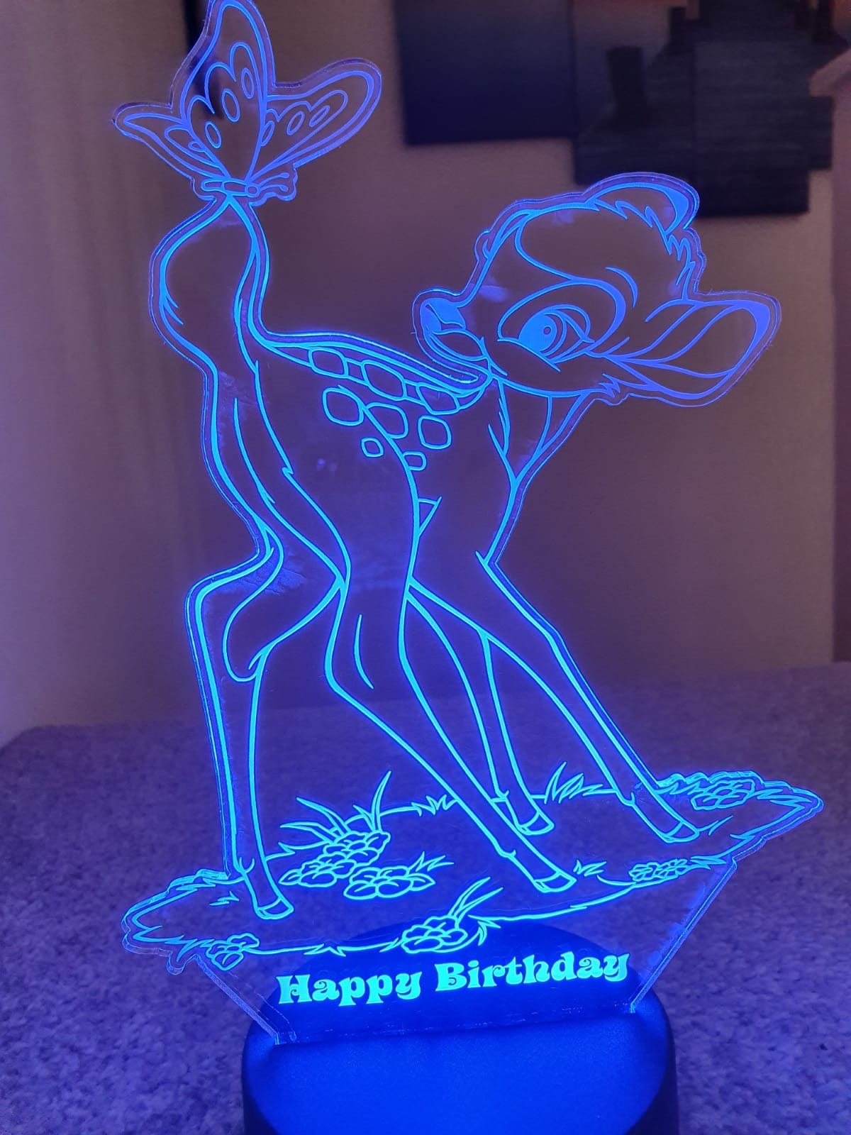 Disney Bambi 3D Illusion Smart APP Control 3D Illusion Night Light Bluetooth,Music,7&16M Color Mobile App,Made in UK