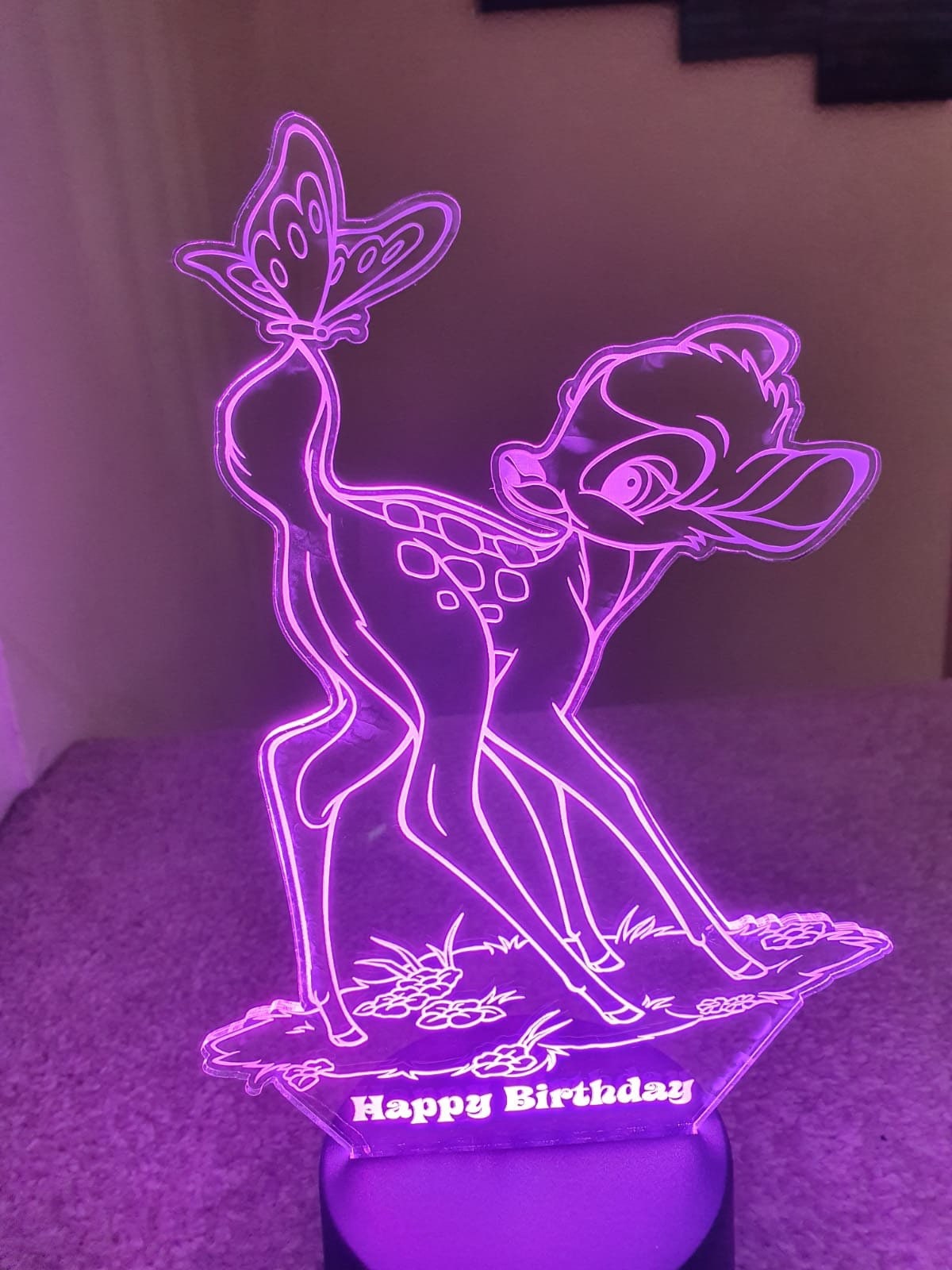 Disney Bambi 3D Illusion Smart APP Control 3D Illusion Night Light Bluetooth,Music,7&16M Color Mobile App,Made in UK