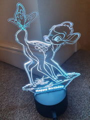 Disney Bambi Personalized 3D Illusion Smart APP Control 3D Illusion Night Light Bluetooth,Music,7&16M Color Mobile App,Made in UK