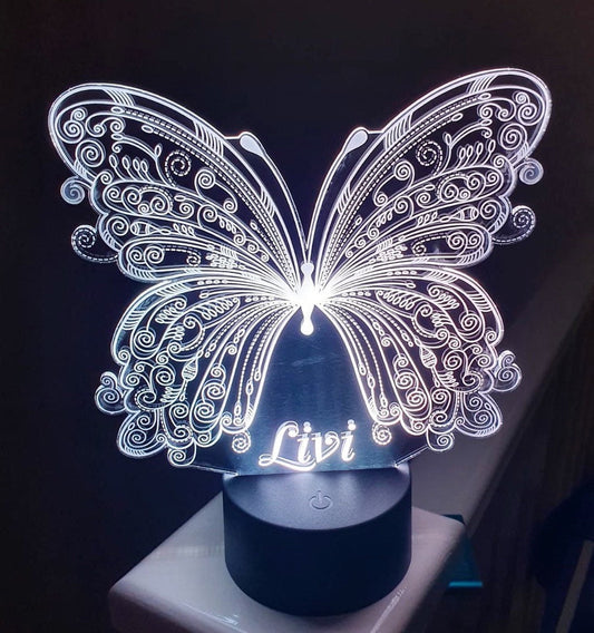 Butterfly 3D Illusion Smart APP Control 3D Illusion Night Light Bluetooth,Music,7&16M Color Mobile App,Made in UK