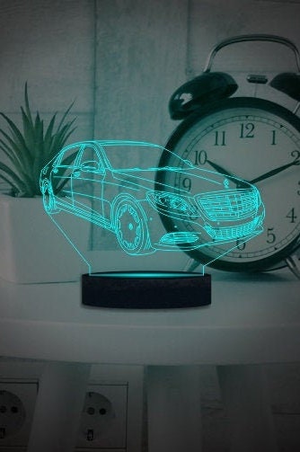 Mercedes 3D Illusion Smart APP Control 3D Illusion Night Light Bluetooth,Music,7&16M Color Mobile App,Made in UK