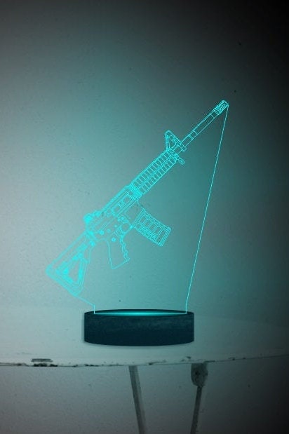 Gun Model AR 3D Illusion Smart APP Control 3D Illusion Night Light Bluetooth,Music,7&16M Color Mobile App,Made in UK