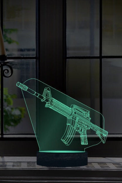 Gun Model M4,3D Illusion Smart APP Control 3D Illusion Night Light Bluetooth,Music,7&16M Color Mobile App,Made in UK