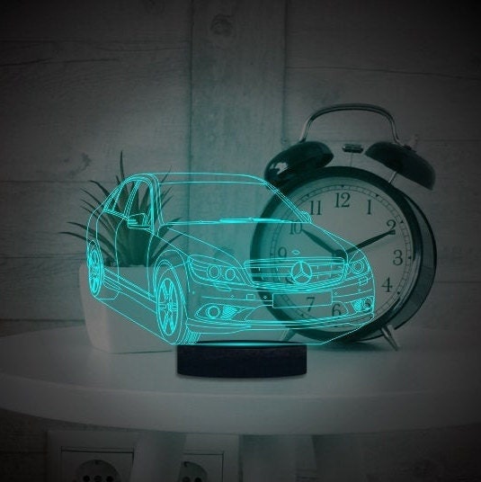 Mercedes E Class 3D Illusion Smart APP Control 3D Illusion Night Light Bluetooth,Music,7&16M Color Mobile App,Made in UK