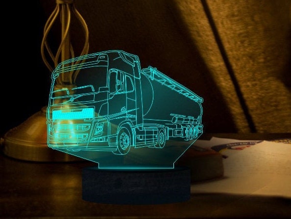 Volvo Cistern Truck 3D Illusion Smart APP Control 3D Illusion Night Light Bluetooth,Music,7&16M Color Mobile App,Made in UK