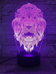 Lion Head 3D Illusion Smart APP Control 3D Illusion Night Light Bluetooth,Music,7&16M Color Mobile App,Made in UK