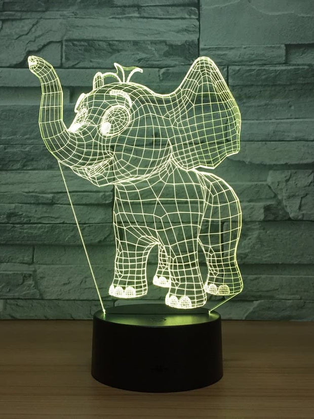 Cut Baby Elephant 3D Illusion Smart APP Control 3D Illusion Night Light Bluetooth,Music,7&16M Color Mobile App,Made in UK