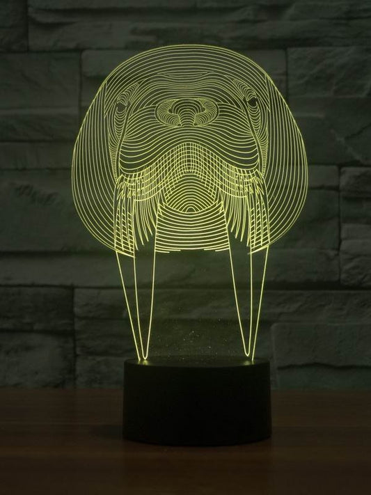 Walrus Animal Personalized 3D Illusion Smart APP Control 3D Illusion Night Light Bluetooth,Music,7&16M Color Mobile App,Made in UK
