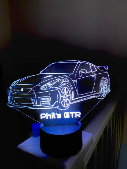 GTR 3D Illusion LED Lamp – App Controlled, Bluetooth Music, 16 Colours (UK Made)