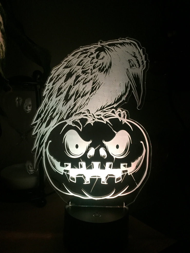 Halloween lamp ,Personalized 3D Illusion ,15 Colors changing LED Lamps With Remote Controller,Handmade in UK,Add text or name