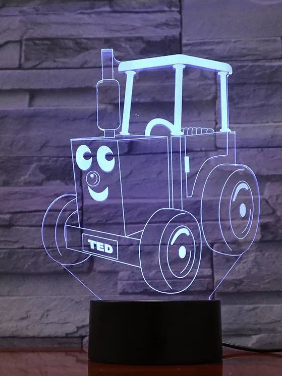 Mini Funny Tractor Personalized 3D Illusion Smart APP Control 3D Illusion Night Light Bluetooth,Music,7&16M Color Mobile App,Made in UK