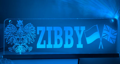 Custom Truck Interior LED Name Plate – Engraved RGB USB Light with App & Remote Control – 12V/24V