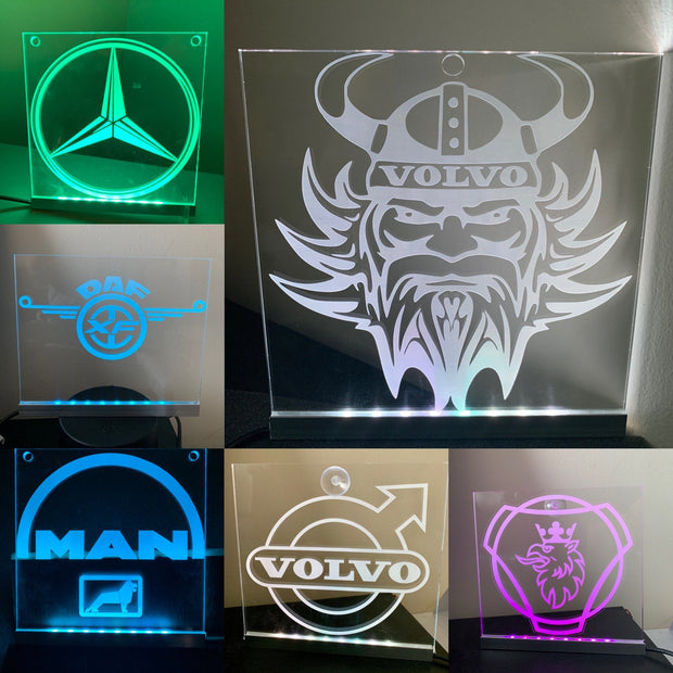 Truck Cabin Interior Engraved Usb Led Light 150x150mm