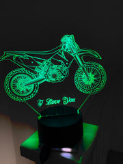 Motocross Motorcycles 3D Illusion Smart APP Control 3D Illusion Night Light Bluetooth,Music,7&16M Color Mobile App,Made in UK