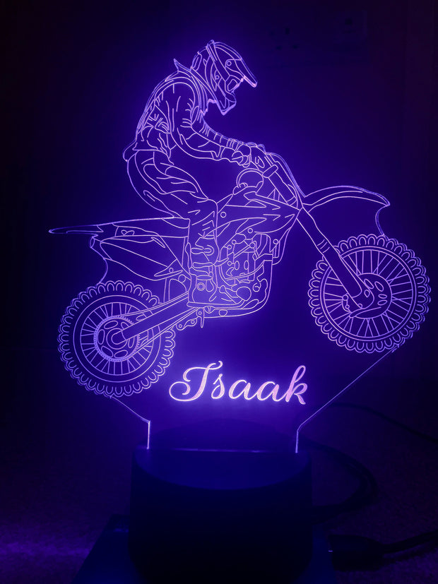 Dirt Bike Motorcycle, 3D Illusion Smart APP Control 3D Illusion Night Light Bluetooth,Music,7&16M Color Mobile App,Made in UK