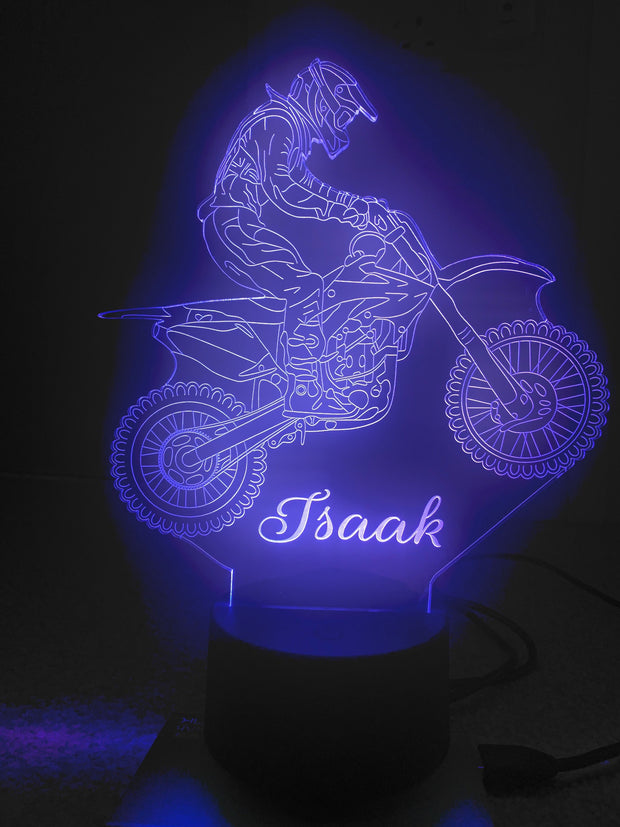 Dirt Bike Motorcycle, 3D Illusion Smart APP Control 3D Illusion Night Light Bluetooth,Music,7&16M Color Mobile App,Made in UK