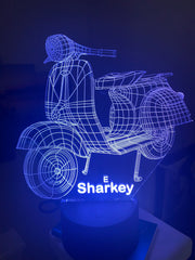 Scooter Vespa 3D Illusion Smart APP Control 3D Illusion Night Light Bluetooth,Music,7&16M Color Mobile App,Made in UK