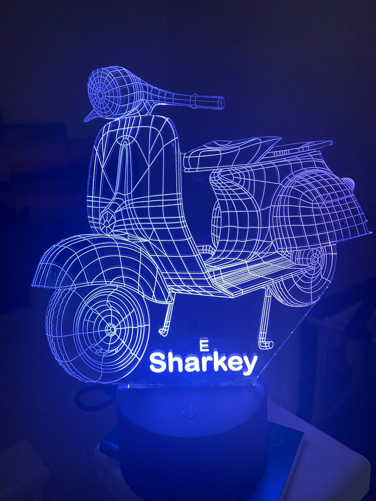 Scooter Vespa 3D Illusion Smart APP Control 3D Illusion Night Light Bluetooth,Music,7&16M Color Mobile App,Made in UK