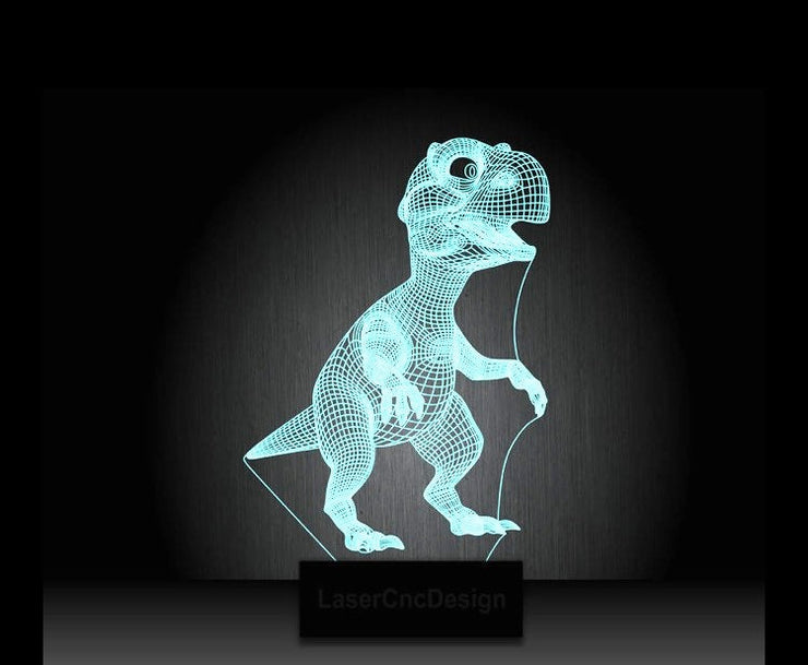 Dinosaurs T-Rex Personalized 3D Illusion Smart APP Control 3D Illusion Night Light Bluetooth,Music,7&16M Color Mobile App,Made in UK