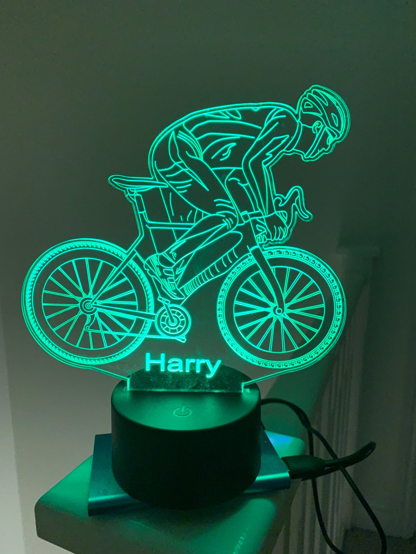 Biker,Cycling 3D Illusion Smart APP Control 3D Illusion Night Light Bluetooth,Music,7&16M Color Mobile App,Made in UK