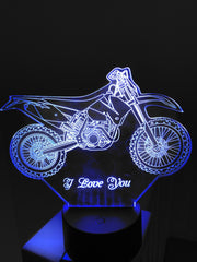 Motocross Motorcycles 3D Illusion Smart APP Control 3D Illusion Night Light Bluetooth,Music,7&16M Color Mobile App,Made in UK