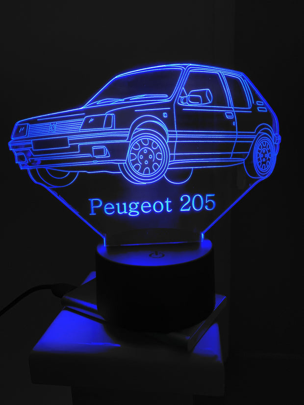 Peugeot 205 3D Illusion Smart APP Control 3D Illusion Night Light Bluetooth 9+ colours