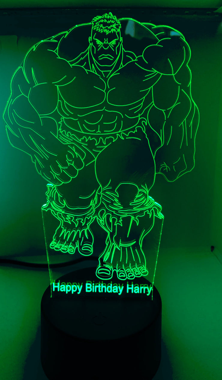 Hulk 3D Illusion Smart APP Control 3D Illusion Night Light Bluetooth,Music,7&16M Color Mobile App,Made in UK