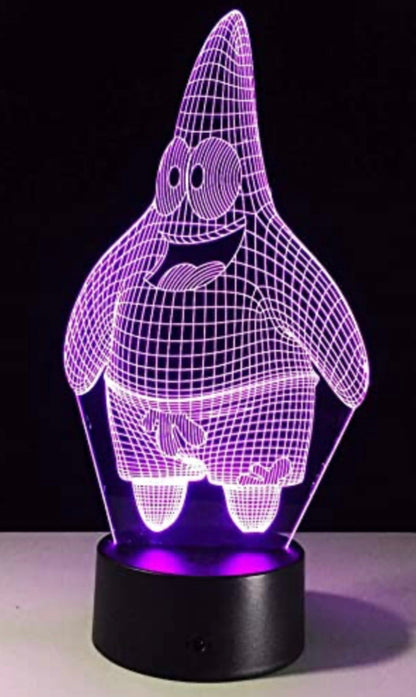Patrick Star SpongeBob Personalisierte 3D-Illusion Intelligente APP-Steuerung 3D-Illusion-Nachtlicht Bluetooth, Musik, 7&amp;16M Farbe Mobile App, Hergestellt in Großbritannien