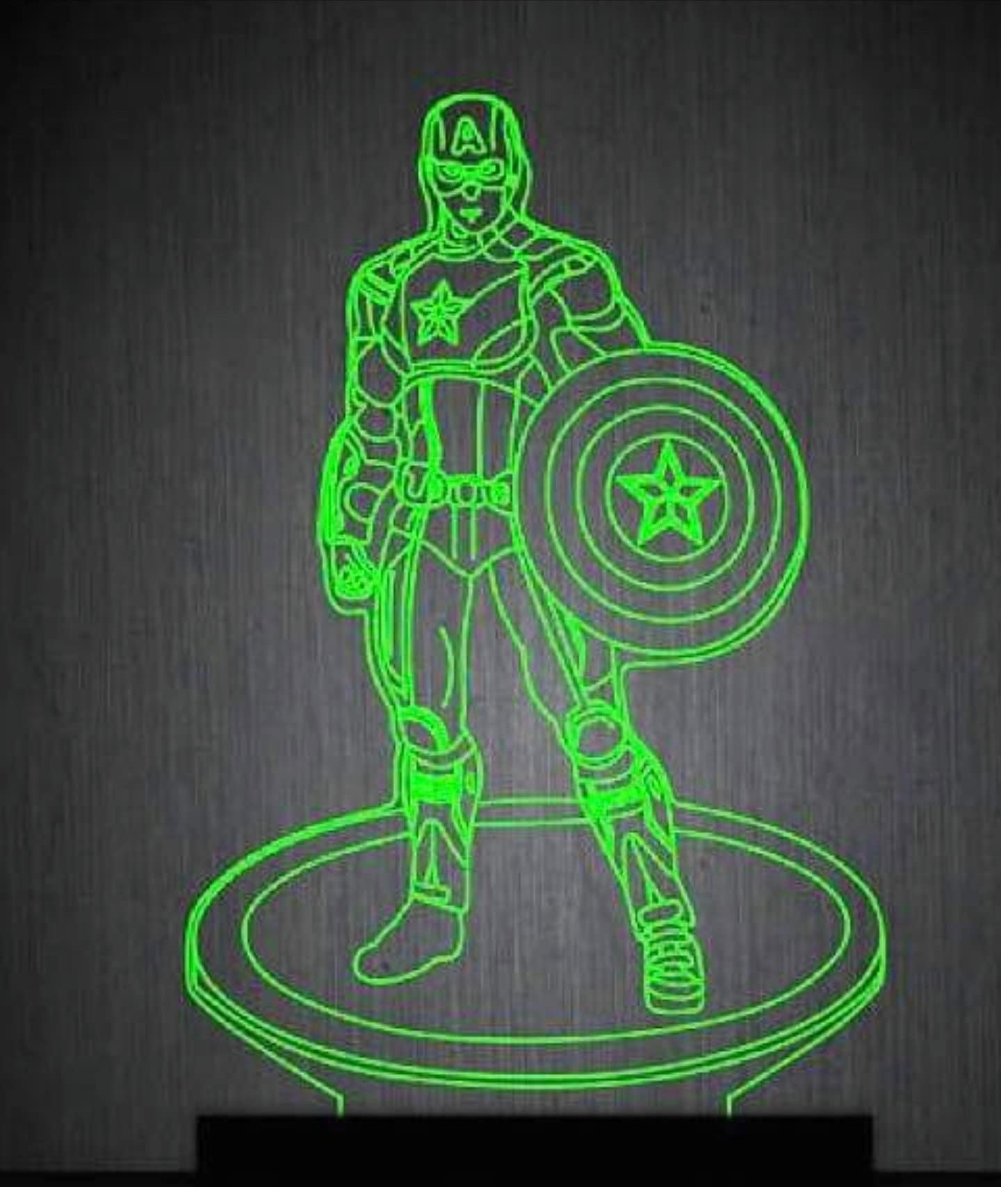 Captain America Personalisierte 3D-Illusion Intelligente APP-Steuerung 3D-Illusion-Nachtlicht Bluetooth, Musik, 7- und 16-M-Farben-App, hergestellt in Großbritannien