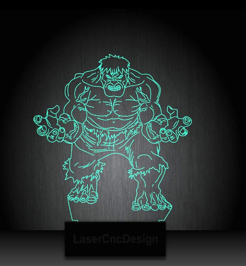 Hulk Smash Personalized 3D Illusion Smart APP Control 3D Illusion Night Light Bluetooth,Music,7&16M Color Mobile App,Made in UK