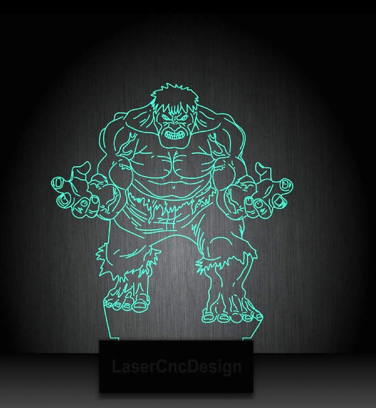 Hulk Smash Personalisierte 3D-Illusion Intelligente APP-Steuerung 3D-Illusion-Nachtlicht Bluetooth, Musik, 7- und 16-M-Farben-App, hergestellt in Großbritannien