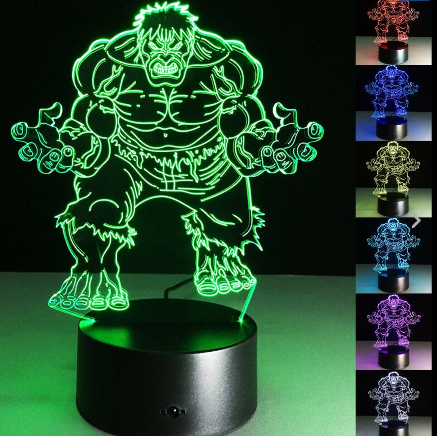Hulk Smash Personalized 3D Illusion Smart APP Control 3D Illusion Night Light Bluetooth,Music,7&16M Color Mobile App,Made in UK
