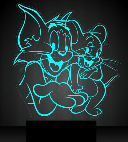 Tom und Jerry Personalisierte 3D-Illusion Intelligente APP-Steuerung 3D-Illusion-Nachtlicht Bluetooth, Musik, 7 &amp; 16 Mio. Farbe Mobile App, Hergestellt in Großbritannien
