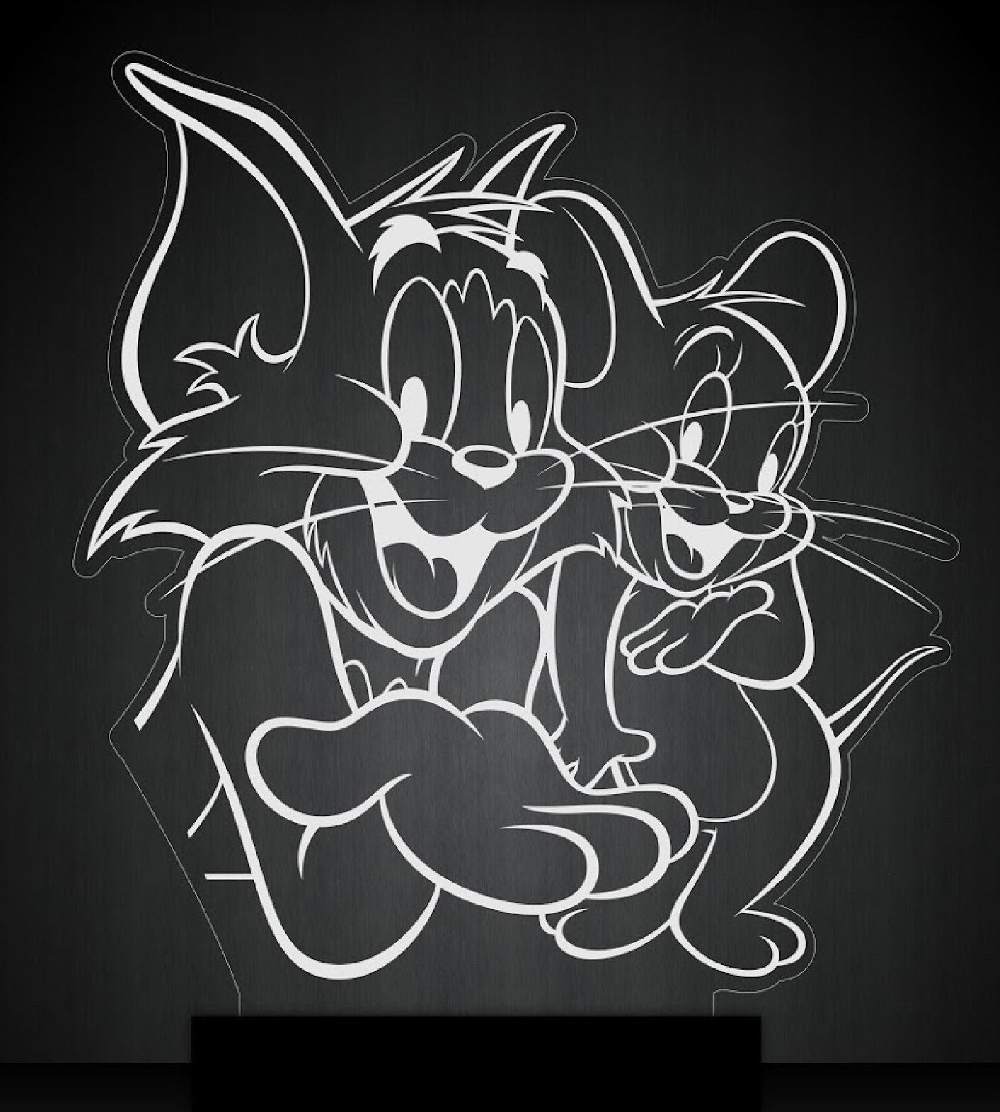 Tom und Jerry Personalisierte 3D-Illusion Intelligente APP-Steuerung 3D-Illusion-Nachtlicht Bluetooth, Musik, 7 &amp; 16 Mio. Farbe Mobile App, Hergestellt in Großbritannien