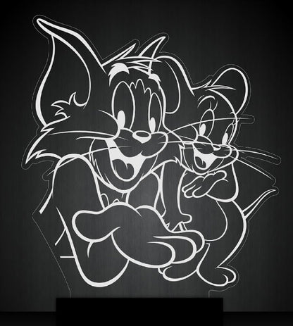 Tom und Jerry Personalisierte 3D-Illusion Intelligente APP-Steuerung 3D-Illusion-Nachtlicht Bluetooth, Musik, 7 &amp; 16 Mio. Farbe Mobile App, Hergestellt in Großbritannien