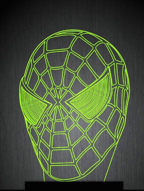 Spiderman Mask Personalized 3D Illusion Smart APP Control 3D Illusion Night Light Bluetooth,Music,7&16M Color Mobile App,Made in UK